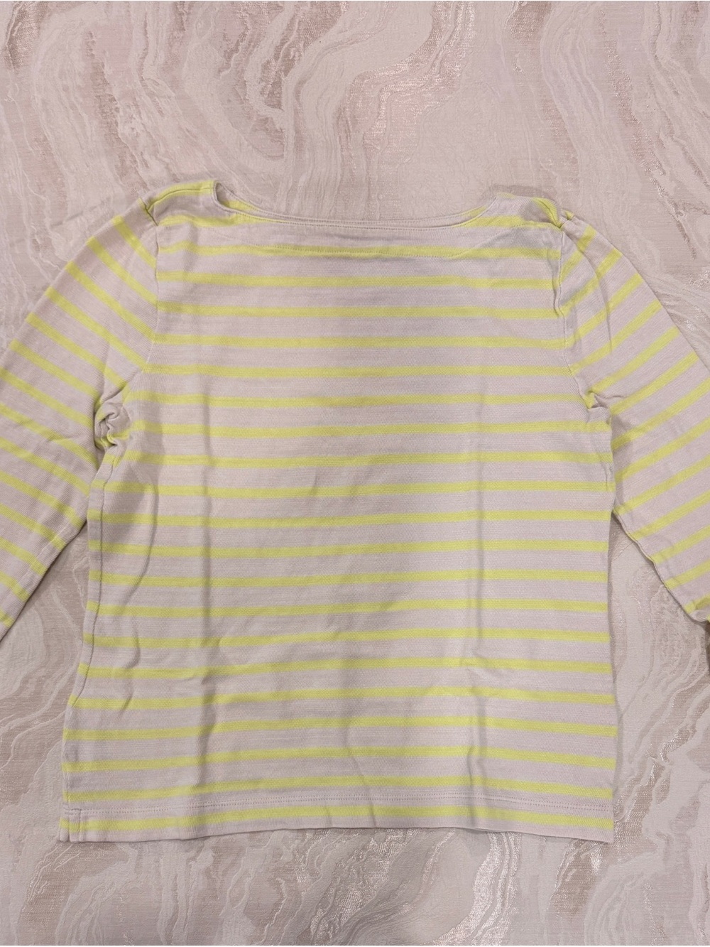 Striped Yellow & White Long Sleeve Women’s Cotton Top